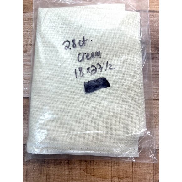 28 Ct Cream Cross Stitch Linen Fabric 18" X 27.5" High-Quality Craft Material - Picture 1 of 2